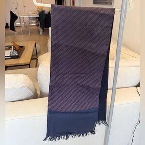 Hermes Rectangular Stole Scarf Silk
Cashmere Wool Black Blue Red